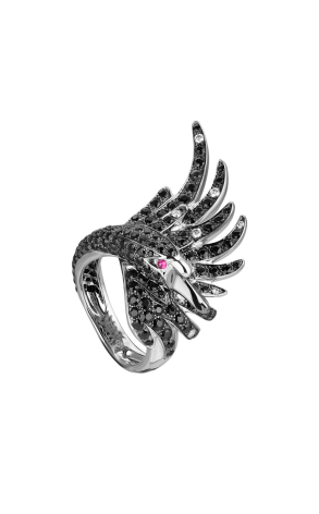 Кольцо Boucheron CYPRIS, THE SWAN RING BLACK SAPPHIRES & White Diamonds JRG01476; JRG01477 (38290) №3