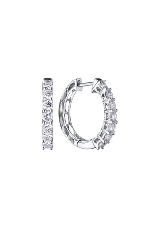 Серьги  1,10 ct G/I1 White Gold Round Diamonds Hoop (38258)