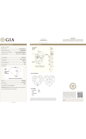 Кольцо GIA 1,00 ct Fancy Yellow/VS2 Heart Cut Diamond (38350) №2