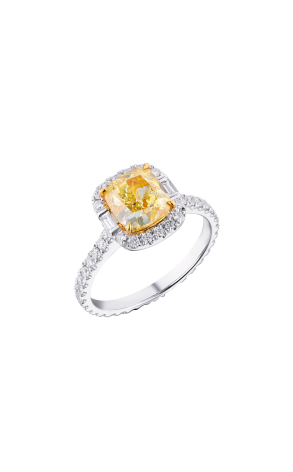 Кольцо GIA 2,41 ct Fancy Yellow/SI1 Cushion Brilliant (38712)