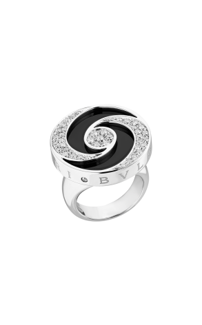 Кольцо Bvlgari Optical Illusion Spinning Onyx & Diamonds White Gold (39361)