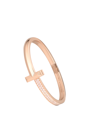 Браслет Tiffany & Co T1 Wide Diamond Hinged Bangle in Rose Gold 67792777 (38254)