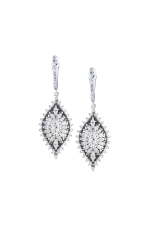 Серьги  White Gold & Round & 1.44 ct Fancy Cut Diamonds (39396)