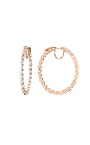 Серьги RalfDiamonds 14,58 ct Round Cut Diamonds & Rose Gold Hoop RDE (39163)