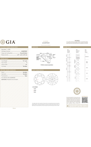 Кольцо GIA 1,01 ct G/SI1 Round Cut Brilliant EXEXEX None (39180) №2