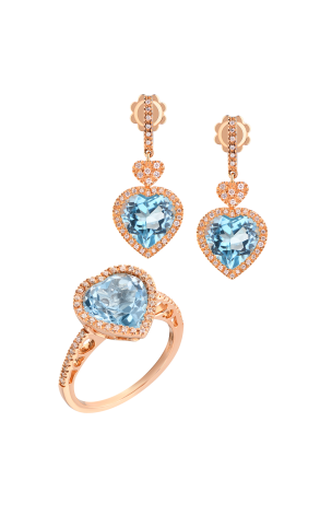 Комплект DeRosa Heart Cut Zircon & Round Diamonds set (38457)