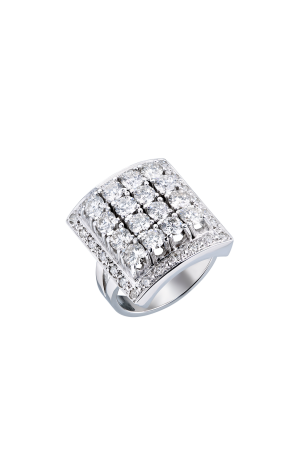 Кольцо  3,46 ct Round Cut Diamonds & White Gold (39645)