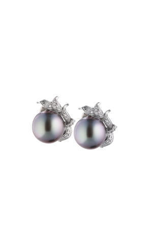 Серьги RalfDiamonds Black South Sea 12,5 mm Pearl & Diamonds (38739)