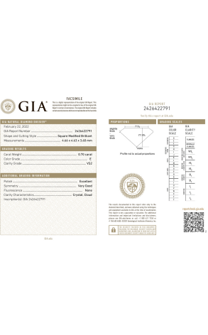 Пусеты RalfDiamonds 0.70 ct E/VS1 - 0.70 ct E/VS2 Princess Cut Diamonds RDE (38033) №2