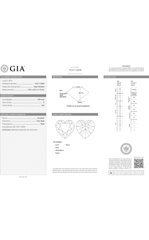 Пусеты GIA 1,00 CT G/VS2 - 1,00 CT G/VS2 Heart Cut DIAMONDS (39629) №2