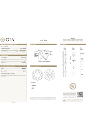 Пусеты GIA 2.01 J/SI1 - 2.01 ct J/SI1 EXEXEX Round Cut Diamonds (39323) №2