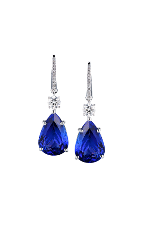 Серьги GRS Gemresearch Swisslab 13.06/10.04 ct Violet Blue/VS Natural Tanzanite (38884)