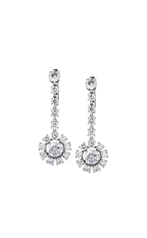 Серьги  1,02 - 1,03 ct G/SI3 & 3.35 ct Round Diamonds (39017)