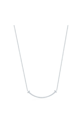 Колье Tiffany & Co T Smile in White Gold with Diamonds Small 63058793 (38816)