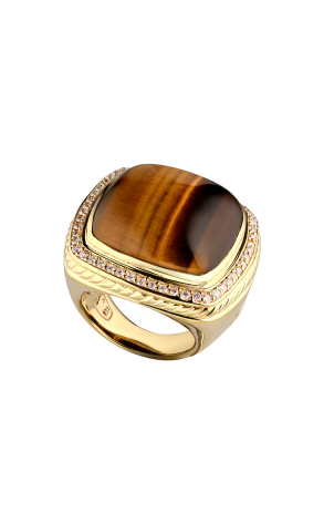 Кольцо DAVID YURMAN Albion Yellow Gold 0.40 ct Diamond & Tiger's Eye (38469)