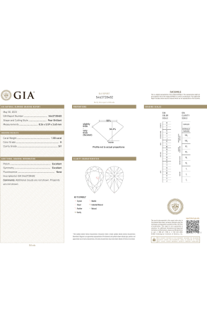 Пусеты GIA 1,00 CT H/SI1 - 1,00 CT H/SI1 Pear -Shaped Cut DIAMONDS (38397) №3