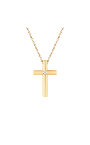 Крест Tiffany & Co Yellow Gold & DIamond 0.02 ct Cross (39106)