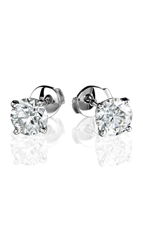 Пусеты GIA 1.21 F/VS1 - 1.20 ct F/VS1 EXEXEX Round Cut Diamonds (39411)