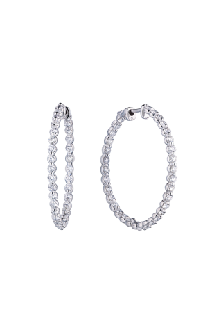 Серьги  2.45 ct Round Cut Diamonds Congo Hoop (38375)