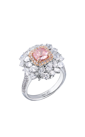 Кольцо GIA 1,02 ct Cushion Cut Fancy Light Brown - Pink/SI1 (39379)