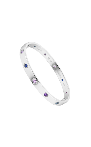 Браслет  в стиле Cartier Love WHITE GOLD, AQUAMARINES, SAPPHIRES, SPINELS, AMETHYSTS (SIZE 17) (39815)