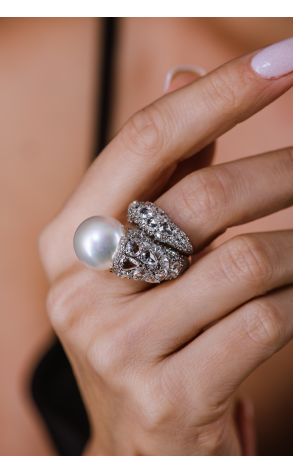 Кольцо  15,0 mm Sea Pearl & 6,76 ct Diamonds (39194) №4