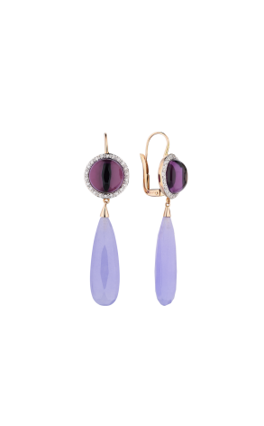 Серьги MIMI Amethyst & Lavender Jade & Diamonds (38994)