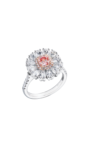 Кольцо GIA 0,70 ct Natural Faint Pink/VS2 Cushion Cut Diamond (39197)