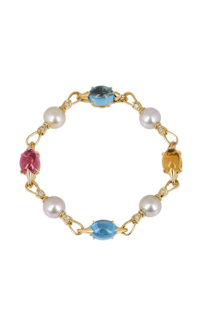 Браслет Bvlgari Allegra Yellow Gold Pearl & Multi-Gem Bracelet (39658)