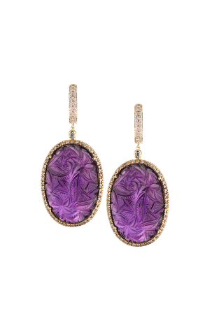 Комплект  Сarved Amethyst & Diamond Yellow Gold (38529) №3