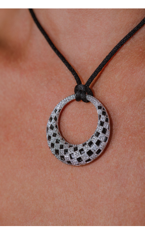 Подвеска  Hand Made Round Onyx & Diamonds (36460) №3