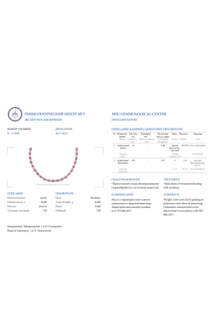 Колье RalfDiamonds Natural Ruby 9,40 ct Strong Purplish Red & 2.07 ct Natural Diamonds RDE RDN (39092) №2