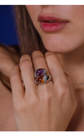 Кольцо Gianni Lazzaro Diamonds & Citrine & Amethyst (38876) №3