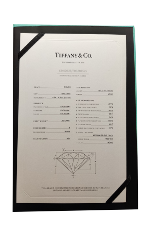 Кольцо Tiffany & Co Round Brilliant 0,30 ct E/VS1 Platinum (38310) №2