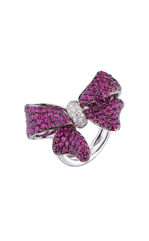 Кольцо Giovanni Ferraris Ruby & Diamonds White Gold Bow (38546)