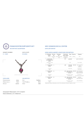 Колье  27.0 ct Natutal Red Ruby & Black & White Diamonds (38811) №2