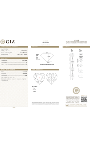 Пусеты GIA 1,00 CT G/VS1 - 1,00 CT G/VS2 Heart Cut DIAMONDS (38384) №3