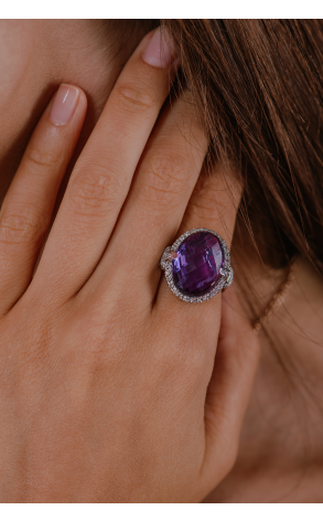 Кольцо  WHITE GOLD & AMETHYST & DIAMONDS (38585) №4