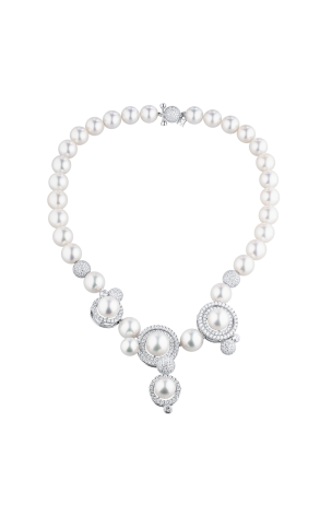 Колье Mikimoto 12.82 ct Diamonds & 9.75 - 13.07 mm Silver Lipped Cultured Pearl Piece Unique (38460)