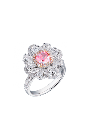 Кольцо GIA 1,01 ct Cushion Cut Faint Pink/SI1 GIA (38714)