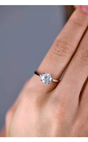 Кольцо  с бриллиантом 1,56 ct N/VVS2 Round Cut MGL (39628) №4