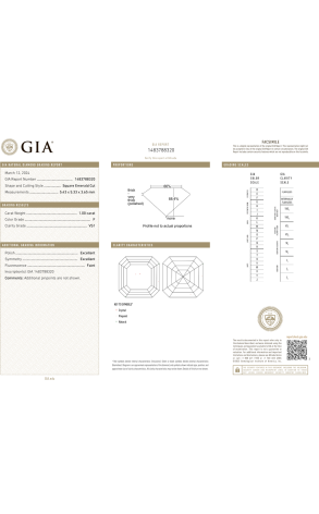 Пусеты GIA 1,00 CT F/VS1 - 1,00 CT F/VS1 Square Emerald Cut DIAMONDS (38396) №2