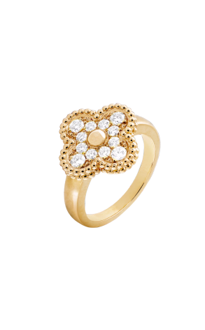 Кольцо Van Cleef & Arpels Vintage Alhambra Yellow Gold Diamonds VCARO26M00 (38177)
