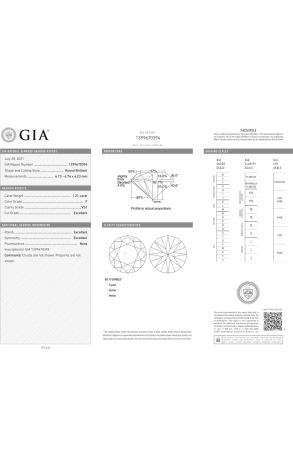 Пусеты GIA 1.21 F/VS1 - 1.20 ct F/VS1 EXEXEX Round Cut Diamonds (39411) №2