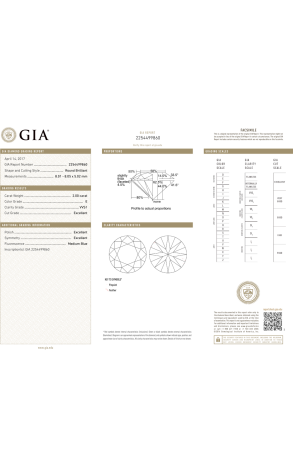 Пусеты GIA 2,00 ct E/VVS1 - 2,00 ct E/VVS2 Round Cut Diamonds (38920) №3