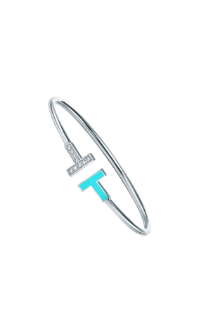 Браслет Tiffany & Co T Diamond & Turquoise Wire in White Gold 64029029 (38769)