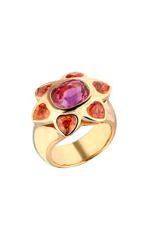 Кольцо  Red Ruby & Vivid Orange Sapphire (38172)