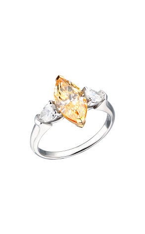 Кольцо  2,01 ct Fancy Light Yellowish Brown/SI1 Marquise Cut Diamond (39643)