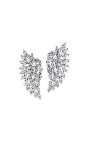 Серьги ЭПЛ Якутские Бриллианты 1,40 ct Round Cut Diamonds Wings (38909)