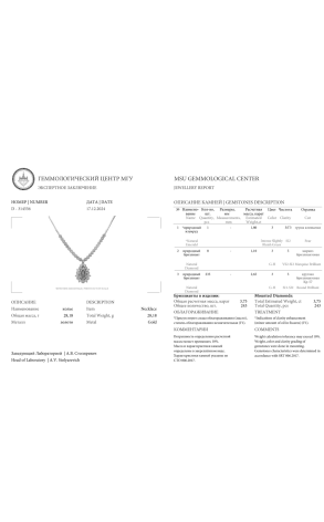 Колье RalfDiamonds с изумрудом 1,80 ct Intense Slightly Bluish Green/SI2 и бриллиантами 3,75 ct RDN (39350) №2